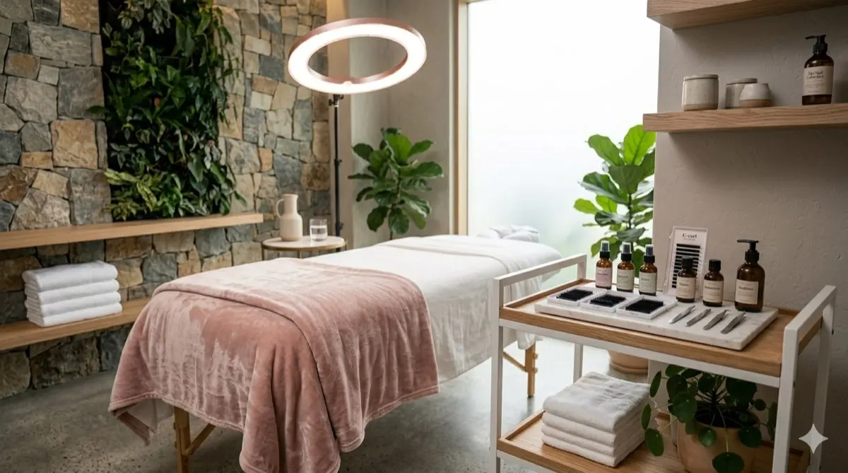 Bright lash and brow studio treatment bed