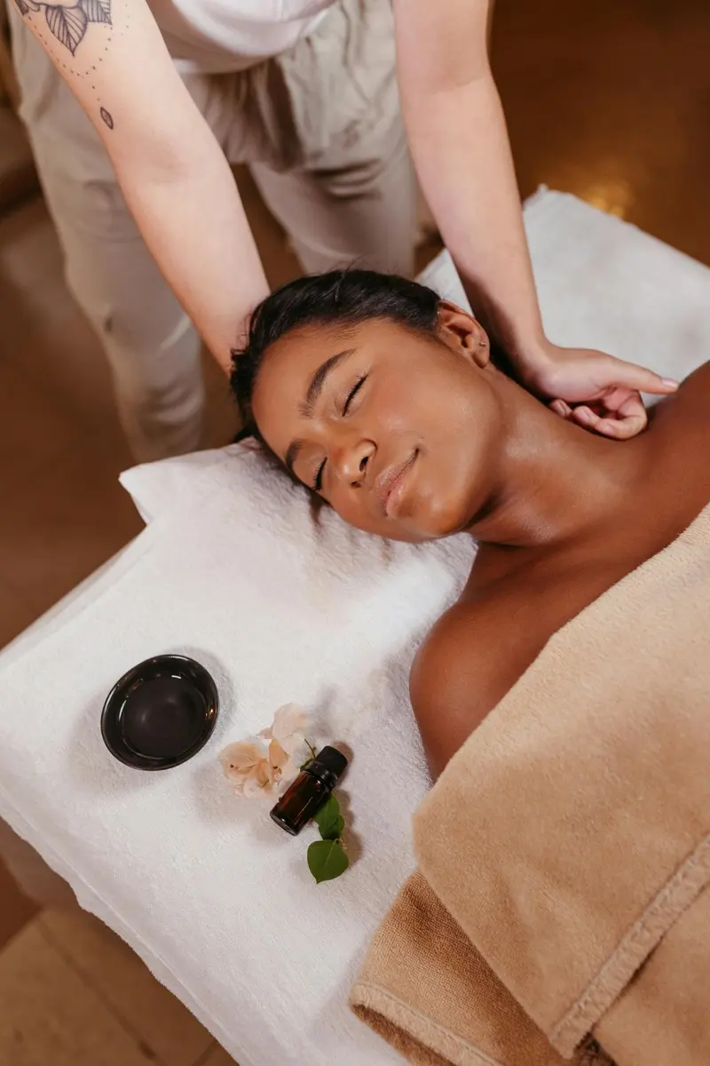 Guest relaxing during a spa massage