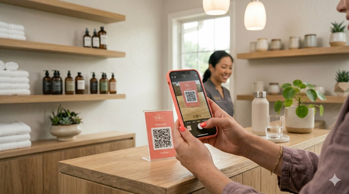 QR code at your front desk — no app needed