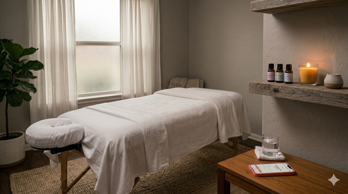 Online massage booking — clients choose their therapist