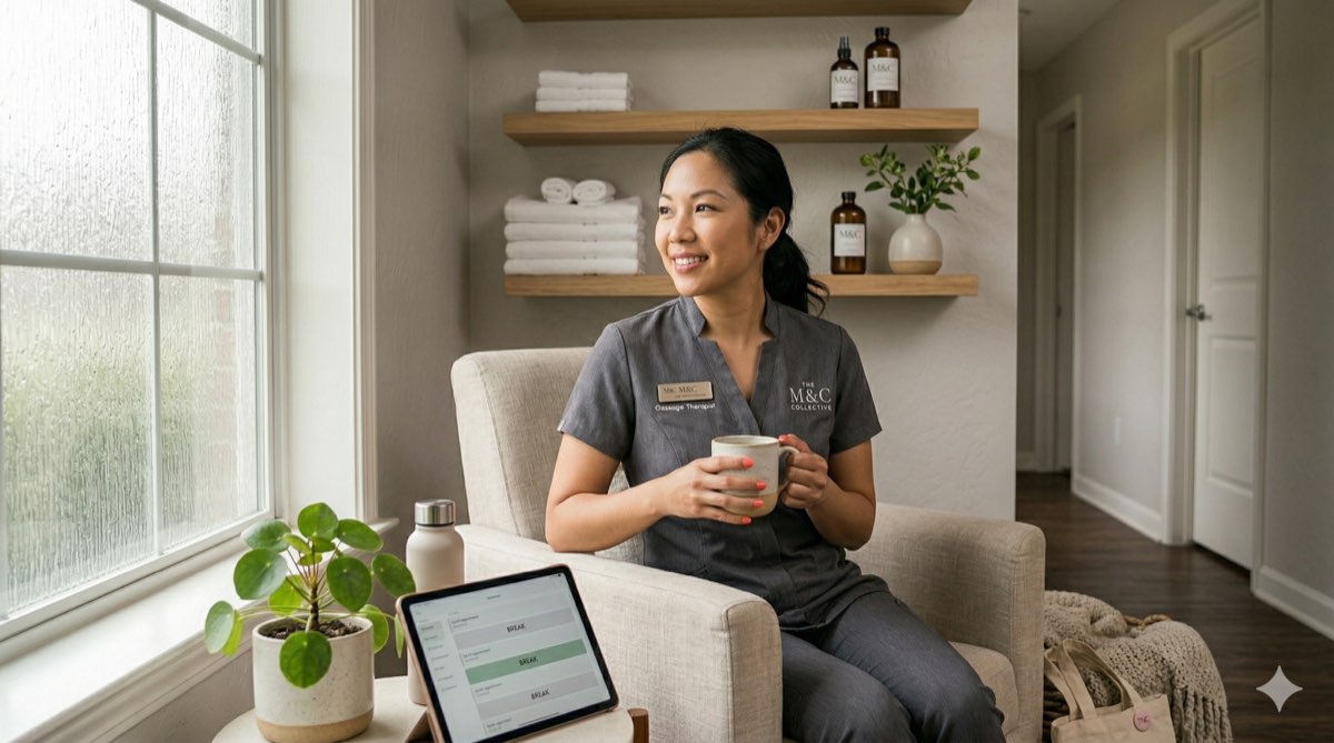 Massage therapist scheduling and time-off management